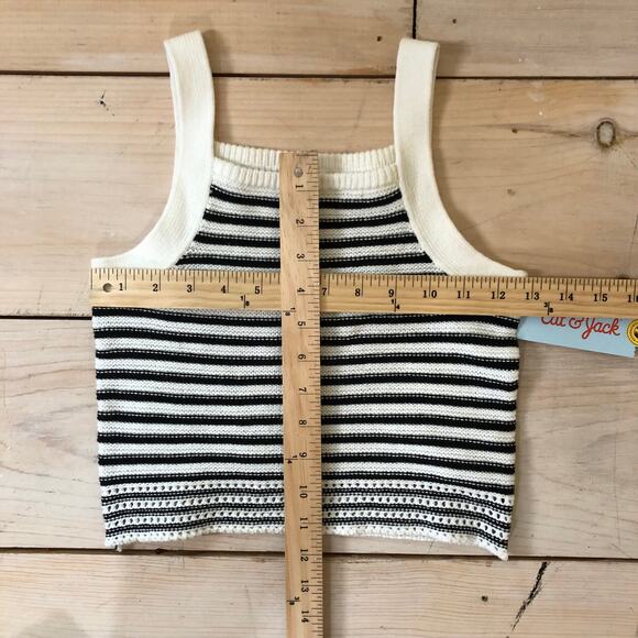Cat & Jack NWT Black White Striped Knit Tank Size S (6/7) - Picture 5 of 7